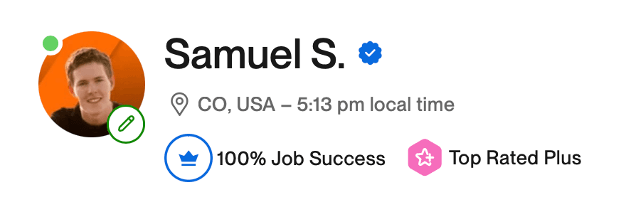 Samuel's Upwork stats